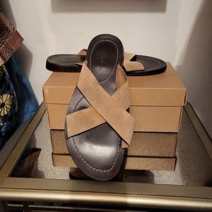 Cole Haan Men's Suede Criss Cross Slides